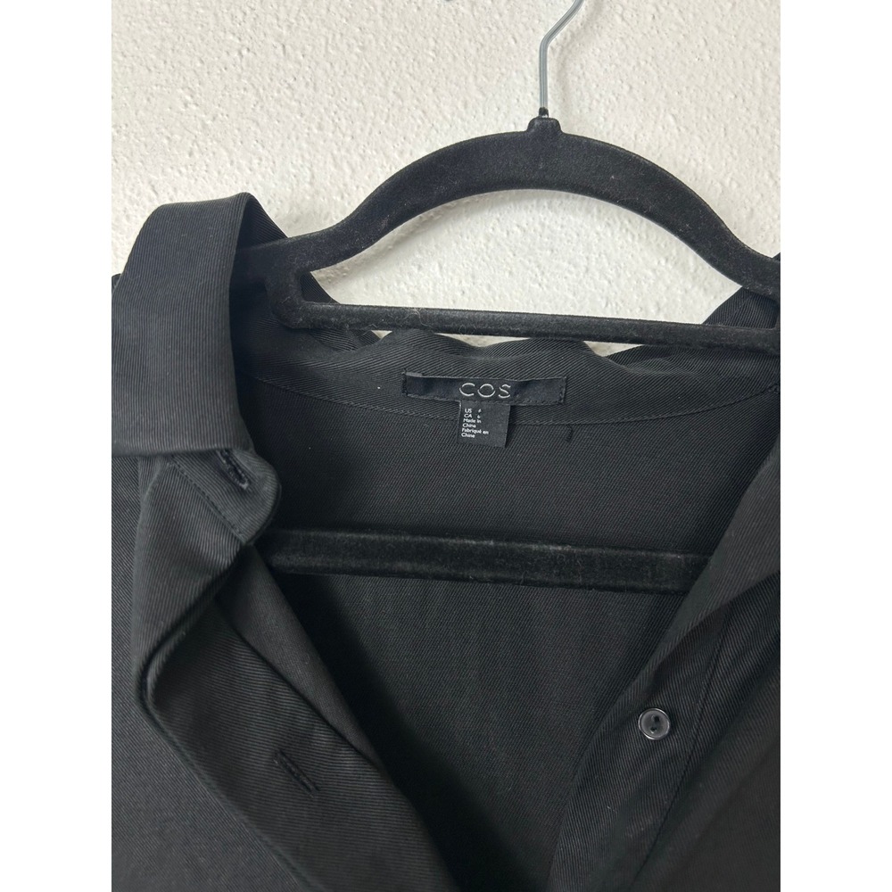 COS Women's Oversized Boxy Polo Top Black Sz 6 Lagenlook Minimalist Office - Picture 6 of 7